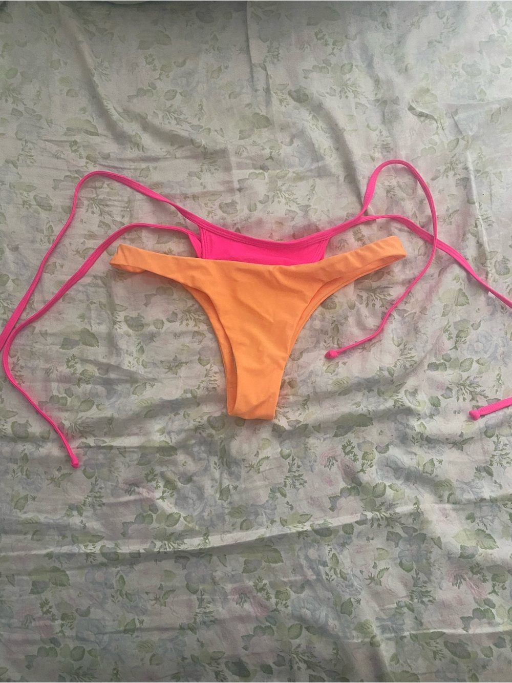 Strawberry Milk Mob Neon Pink & Orange Bikini Set